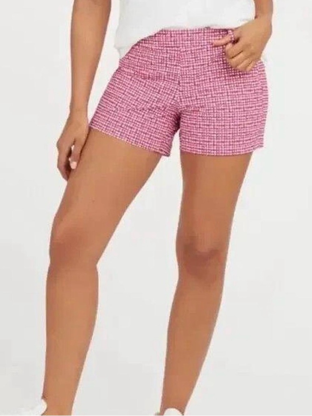 SPANX Pink Tweed-Look Athletic Sunshine pull on shorts XL